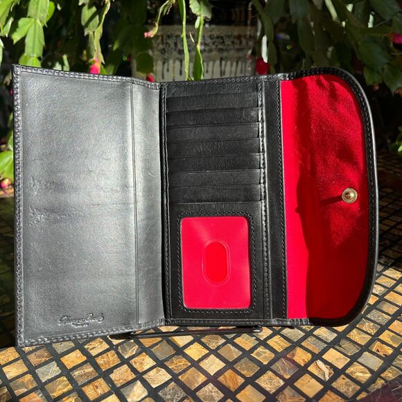 Dooney & Bourke Retro Clutch Wallet DB 1975 Black Multi Color EUC - Picture 6 of 8